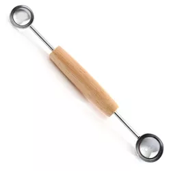 Norpro Stainless Steel Double-ended Melon Baller with Wood Handle