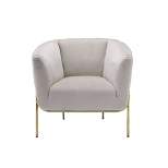 Simple Relax Beige Velvet Accent Chair in Gold Finish