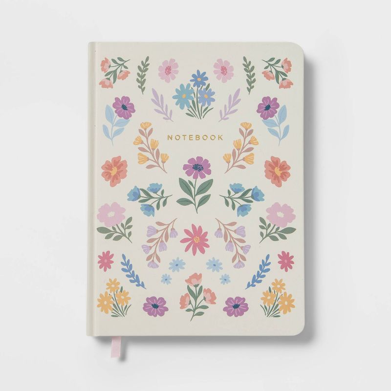 240 Sheet College Ruled Journal 7.75&#34;x5.5&#34; Bookbound Floral - Threshold&#8482;, 1 of 7