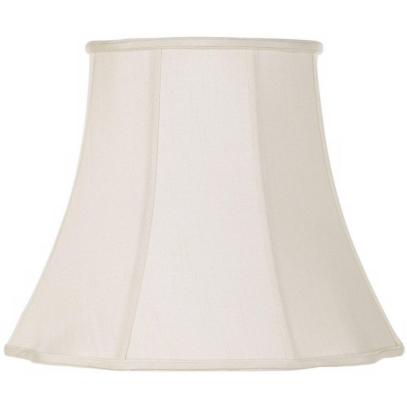 Imperial Shade Creme Bell Large Curve Cut Corner Lamp Shade 11" Top x 18" Bottom x 15" Slant x 14.5" High (Spider) Replacement with Harp and Finial, 1 of 9