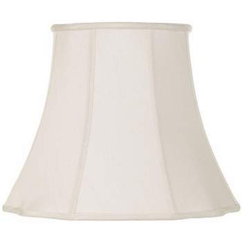 Imperial Shade Creme Bell Large Curve Cut Corner Lamp Shade 11" Top x 18" Bottom x 15" Slant x 14.5" High (Spider) Replacement with Harp and Finial