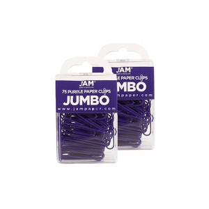 JAM Paper Colored Jumbo Paper Clips Large 2 Inch Purple Paperclips 42186879A - 1 of 3