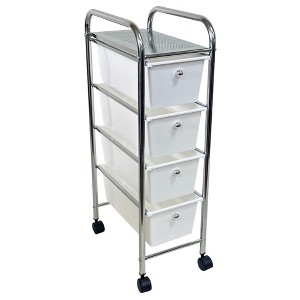 J&V TEXTILES Rolling Storage Cart and Organizer with Plastic Drawers - 1 of 4