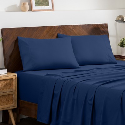 Dark Blue Hypoallergenic Microfiber Standard Pillowcases Set