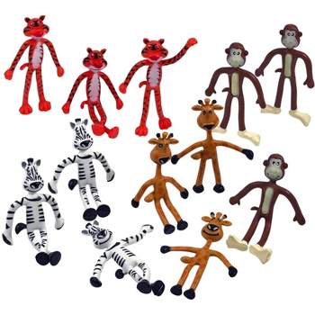 Kicko Zoo Animals Toys - Multicolored - 12 Pack