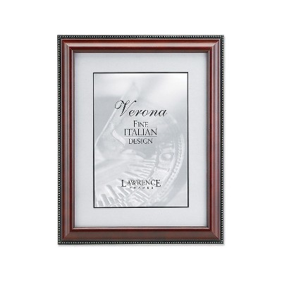 Lawrence Frames 4" x 6" Wooden Walnut Brown Picture Frame with Gold Beads 198746