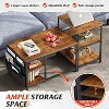 Coffee Table Set of 2 with End Table,2 in 1 Industrial Coffee Table Set, Modern Center Table and Side Table Set with Storage Side Pouch for Home - 3 of 4