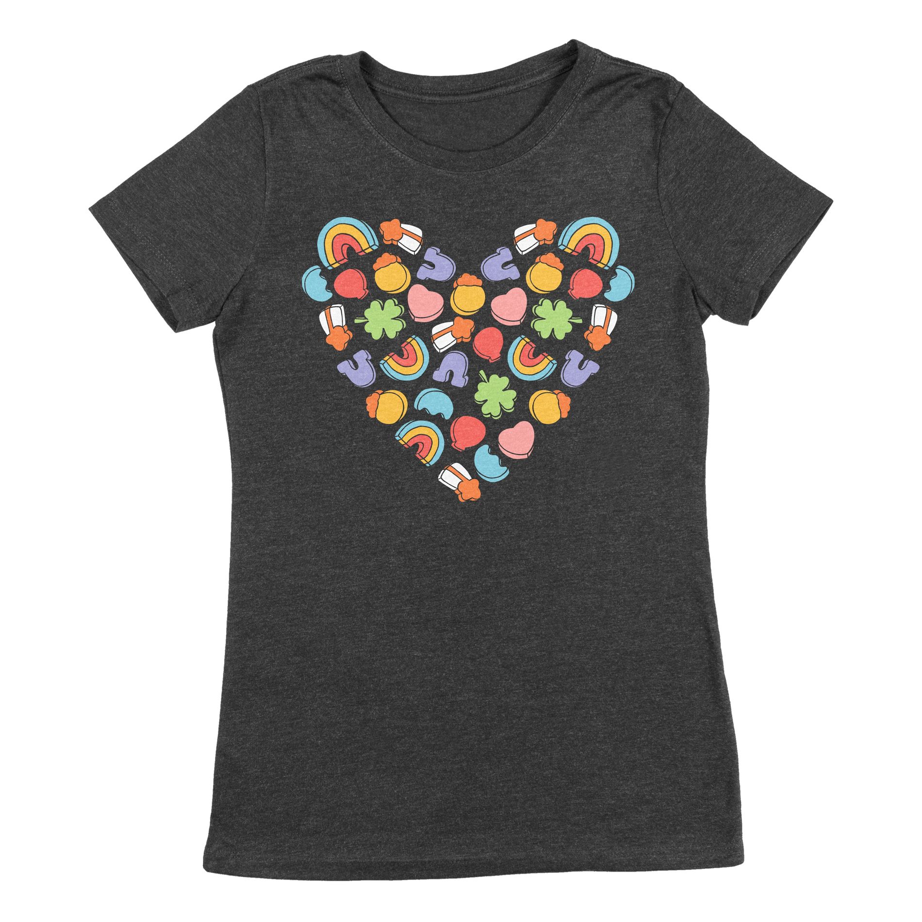 Womens Funny T Shirts Charms Marshmallow Heart Sarcastic St Patricks Day Tee For Ladies - Crazy Dog Women's T Shirt for Saint Patrick's Day