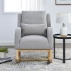 Modern Lounge Rocker Recliner,Teddy Fabric Rocking Chair With Pockets,Comfy Accent Arm Chair With Solid Wood Legs,Leisure Chairs-Cuddlewood - 2 of 4