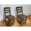 HomeRoots Set of Two Dark Brown Wood Ladder Back Dining Side Chairs - 2 of 4