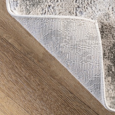 Eco-Sleek Silver Abstract 5' x 8' Synthetic Area Rug