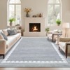 Area Rug for Living Room Scalloped Border Rug Washable Rugs Non Slip Stain Resistant - 3 of 4