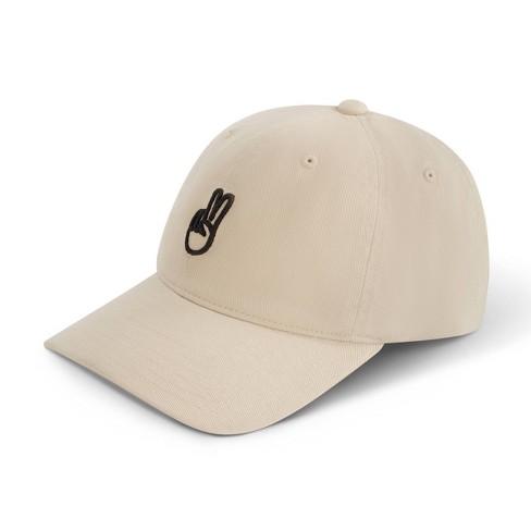 Concept One Peace Sign Dad Baseball Hat Beige