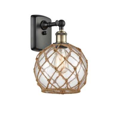 Farmhouse Rope - 1 Light Wall Sconce In Industrial Style-13 Inches Tall and 8 Inches Wide