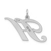 Black Bow Jewelry Sterling Silver, Ella Collection, LG Fancy Script Initial H Pendant - 3 of 4