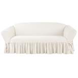 Essential Twill Ruffle Sofa Slipcover White - Sure Fit