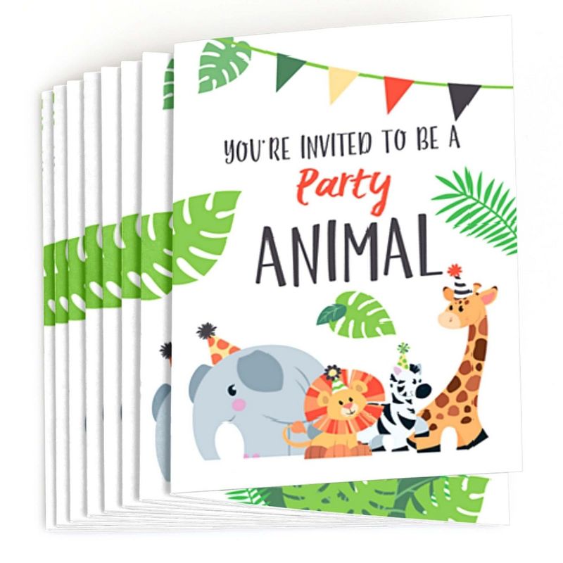 Big Dot of Happiness Jungle Party Animals - Fill In Safari Zoo Animal Birthday Party or Baby Shower Invitations (8 count), 2 of 7