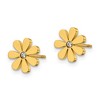 Chisel Stainless Steel Polished Yellow IP-plated with Crystal Flower Earrings - 2 of 4