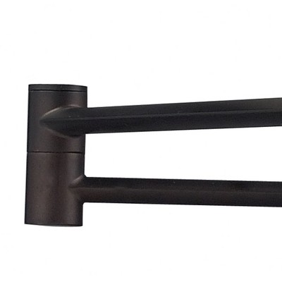Aged Bronze 25" Swing Arm Sconce with Linen Shade