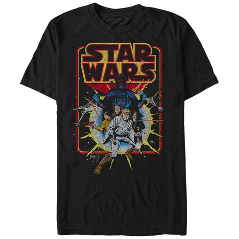 Men's Star Wars Retro Explosion T-shirt - Black - Large : Target