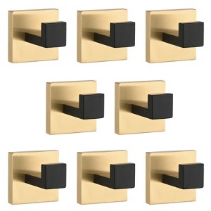 SEVOBAL Bathroom Towel Holders Premium Stainless Steel Wall Hooks Durable for Bathroom Bedroom Kitchen, Gold Matte Black, 6.3"*6.3"*4.33" - 1 of 4