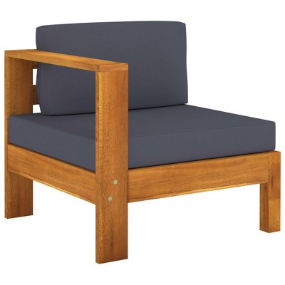 vidaXL Wooden Sofa Dark Grey Solid Acacia Wood Medium Durable