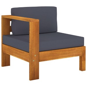 vidaXL Wooden Sofa Dark Grey Solid Acacia Wood Medium Durable - 1 of 2