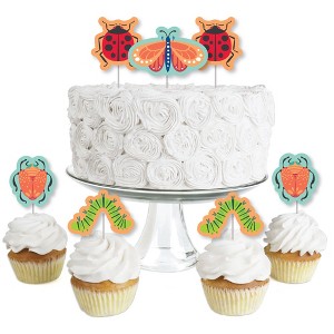 Big Dot of Happiness Buggin' Out - Dessert Cupcake Toppers - Bugs Birthday Party Clear Treat Picks - Set of 24 - 1 of 4
