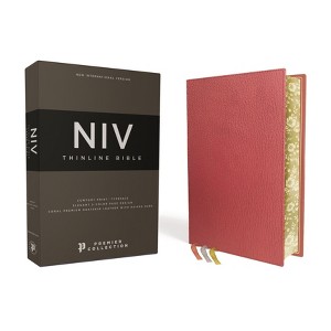 Niv, Thinline Bible, Premium Goatskin Leather, Coral, Premier Collection, Black Letter, Gauffered Edges, Comfort Print - by  Zondervan - 1 of 1