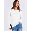 Women's Long Sleeve Rib Knit Shirt Slim Fit Basic Top Soft Casual Tee Fall Outfit 2025 Layering T-Shirt - 4 of 4
