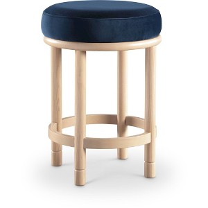 Meridian Furniture,Monette Navy Velvet Counter Stool - 1 of 4