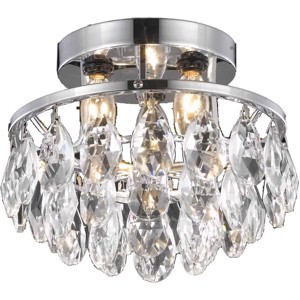 Elegant Lighting Clara Collection Flush Mount D10in H7in Lt:3 Chrome Finish - 1 of 2