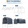 Portable Outdoor Storage Shed with 2 Roll-Up Doors, 240G Waterproof PE Tarp, UV-Resistant for Motorcycle/Tools - 4 of 4