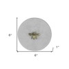 HomeRoots 6" White And Gold Bumble Bee Inlaid Marble Serving Tray - 3 of 4