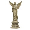 Roman 48" Angel Holding Wreath Resin Outdoor Garden Statue Gray - 2 of 4