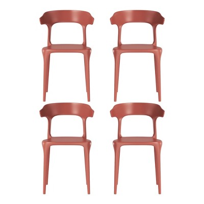 WestinTrends Playa Modern Stackable Resin Plastic Patio Dining Chair (Set of 4)