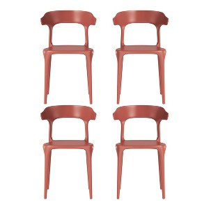 WestinTrends Playa Modern Stackable Resin Plastic Patio Dining Chair (Set of 4) - 1 of 4