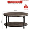 Apartment 34.25in Round Wood Coffee Table,2-Tier Small Coffee Table w/ Storage Shelf Modern Design Home Furniture - 2 of 4