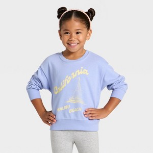 Grayson Mini Toddler Girls' California French Terry Sweatshirt - Blue - 1 of 4