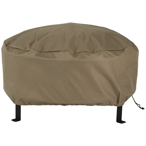 48 Round Fire Pit Cover Khaki Sunnydaze Decor Target