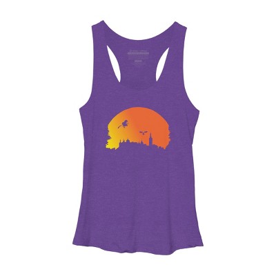 Women's Design By Humans Halloween witch silhouette By InfaredDesigns Racerback Tank Top