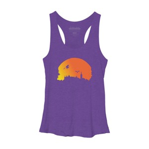 Women's Design By Humans Halloween witch silhouette By InfaredDesigns Racerback Tank Top - 1 of 3