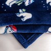 Velvet Plush Fleece Holiday Printed Warm and Cozy Throw Blanket - Great Bay Home - 2 of 4