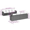 vidaXL Patio Sofa Set with Cushions Outdoor Furniture 9 Piece Poly Rattan - Beige and Cream - 3 of 4