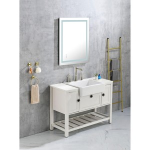 Okak Anti-Fog Bathroom Mirror with Memory and 3 Colors, Vanity Mirror with Stepless Dimmable, Wall Mirror for Bathroom, Living Room - 1 of 4