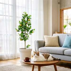 Artificial Lemon Tree - Artificial Plants Large Lemon Tree with Lifelike Fruits for Home Office Decoration - 1 of 4