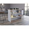 LunaLulinlk Kitchen Island with Ample Workstation and 2-Tier Shelf White / Light Pine - 4 of 4