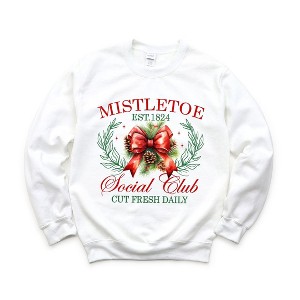 Simply Sage Market Women's Graphic Sweatshirt Coquette Mistletoe Social Club - 1 of 4