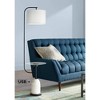 Pacific Coast Lighting Modern 65 3/4" Tall Standing Floor Lamp Tray Table USB Port Black White Marble Living Room Charging Bedroom House Reading - 2 of 4
