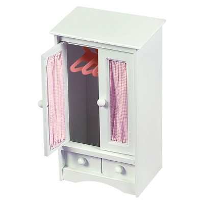 Badger Basket Doll Armoire w/Three Hangers - White